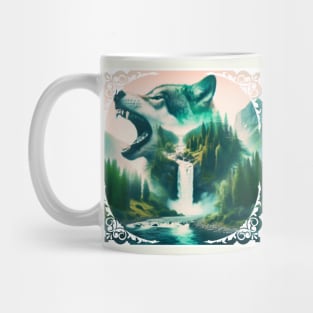 Landscape With Wolf Illustration Mug